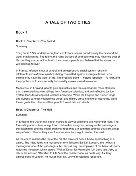 tale of two cities summary book 1|No Fear Literature: A Tale of Two Cities: Book 1: Recalled to Life .